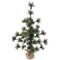 Northlight Winter Berry Pine Tree with Pine Cones in Jute Base Christmas Decoration - 23.5"